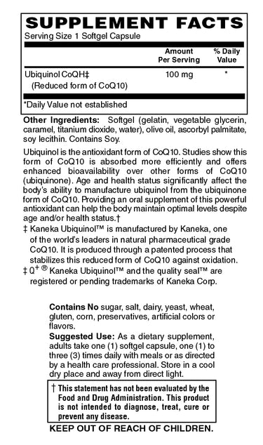 Ubiquinol CoQH 100Mg - My Village Green